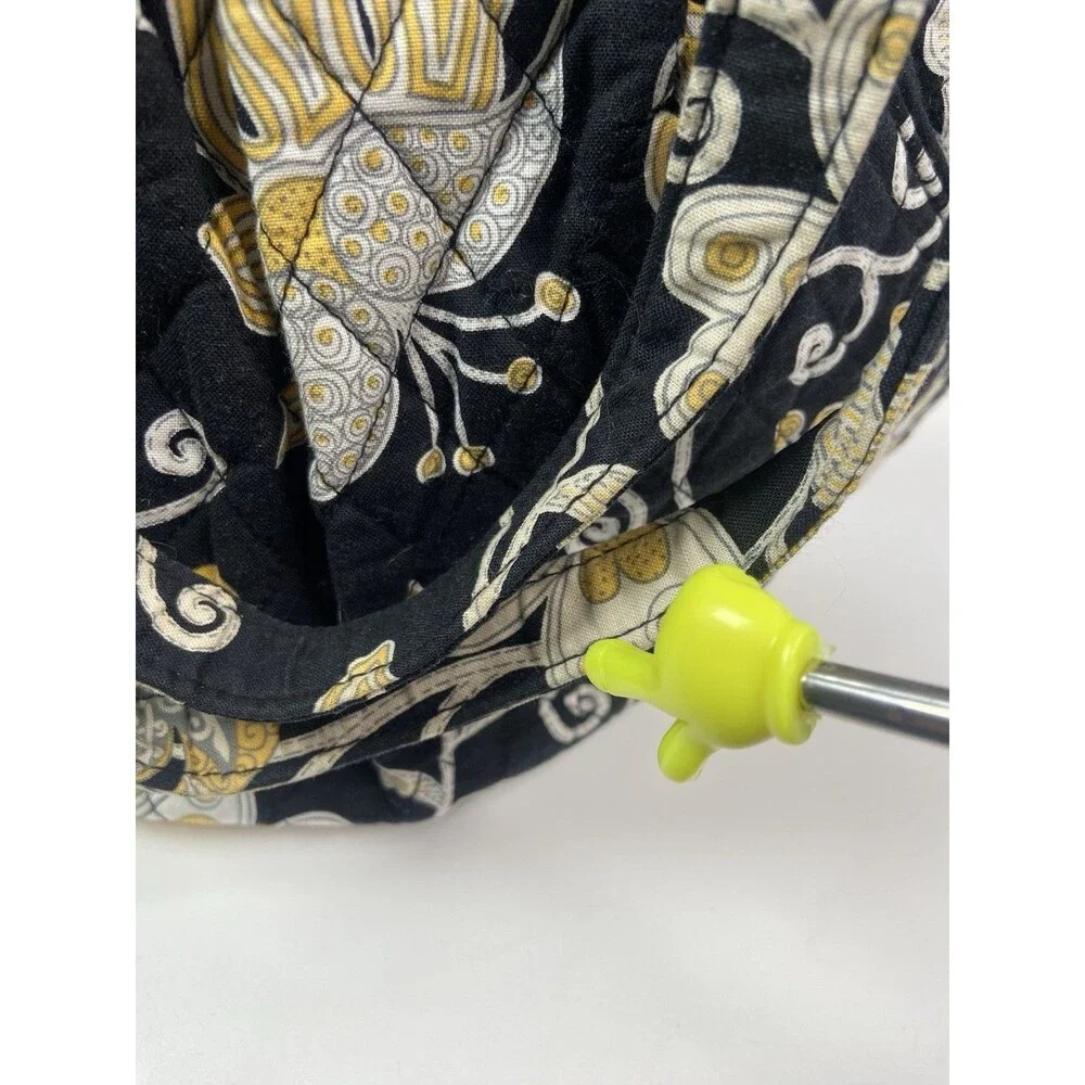RETIRED Vera Bradley Morgan Tote Bag Mod Floral Pink Brown Yellow Birds Lot Of 2